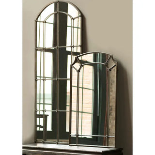 Vintage-Style Tall Cast Iron Wall Mirror