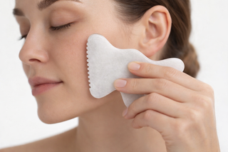 Clear Quartz Sculpt-M Gua Sha – M-Shape Facial Sculpting Tool