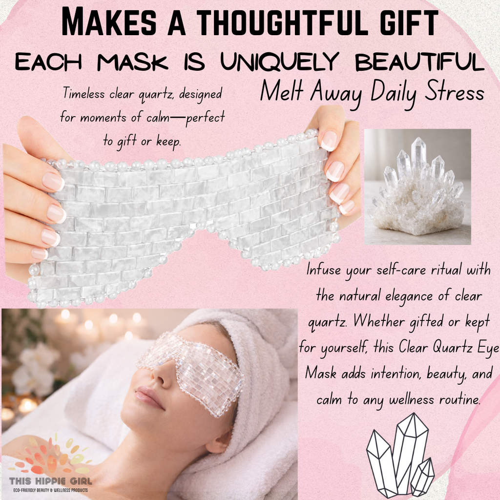 Clear Quartz Crystal Eye Mask – Cooling Luxury Spa & Relaxation Ritual