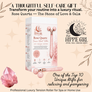 Rose Quartz Tension Ritual™ Roller – 3D Faceted Crystal Face & Neck Massager