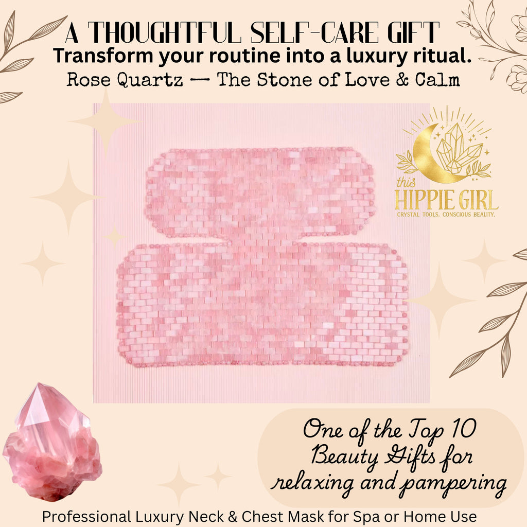 Blush Rose Ritual™ Rose Quartz Chest & Neck Mask – Cooling Crystal Décolleté Treatment