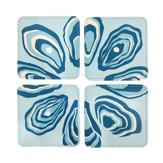 Oyster Twist Coastal Coasters – Set of 4