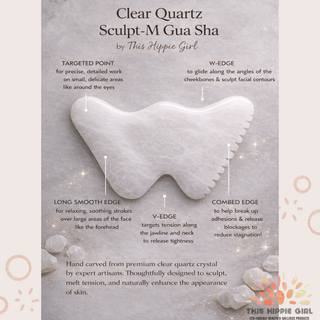 Clear Quartz Sculpt-M Gua Sha – M-Shape Facial Sculpting Tool