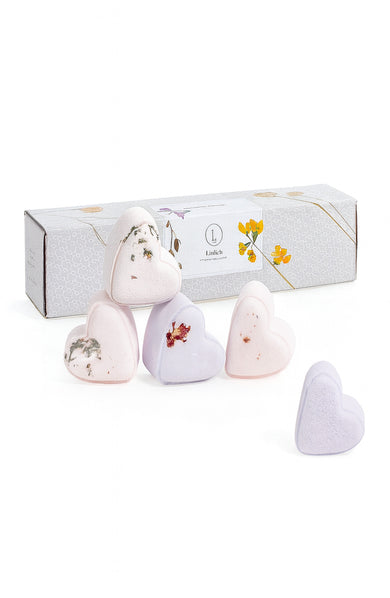 Lavender Bath Bomb Gift Set | Heart-Shaped Handmade Spa Bombs