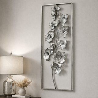 Elegant Metal Floral Wall Décor Frame