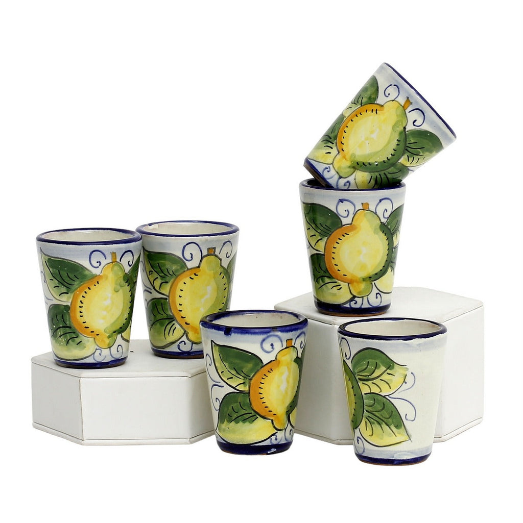 LIMONCELLO: Limoncello Shot Cups (Set of six.)