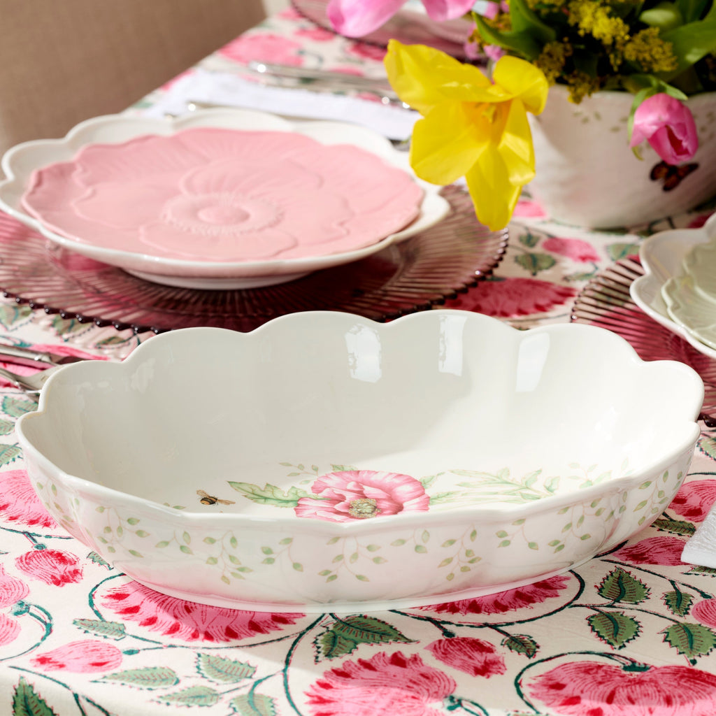 Lenox Butterfly Meadow Scalloped Oval Baker, porcelain (view 4)