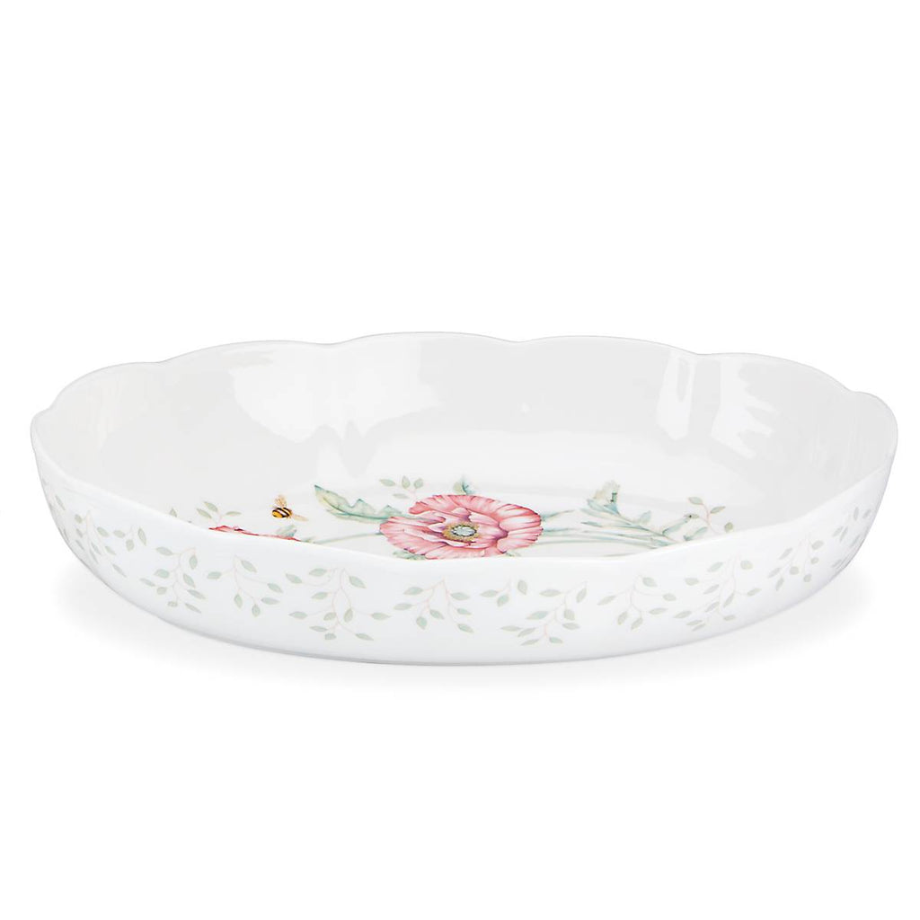 Lenox Butterfly Meadow Scalloped Oval Baker, porcelain (view 6)