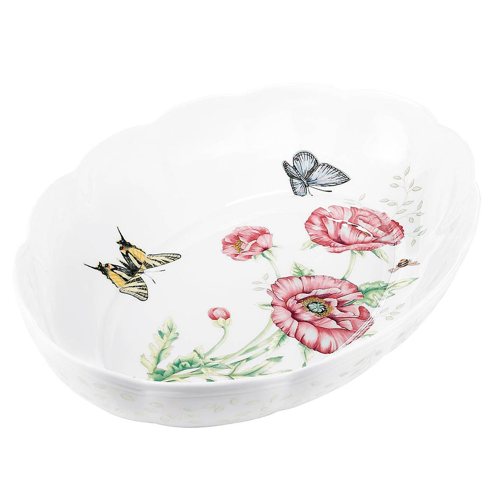 Lenox Butterfly Meadow Scalloped Oval Baker, porcelain (view 5)