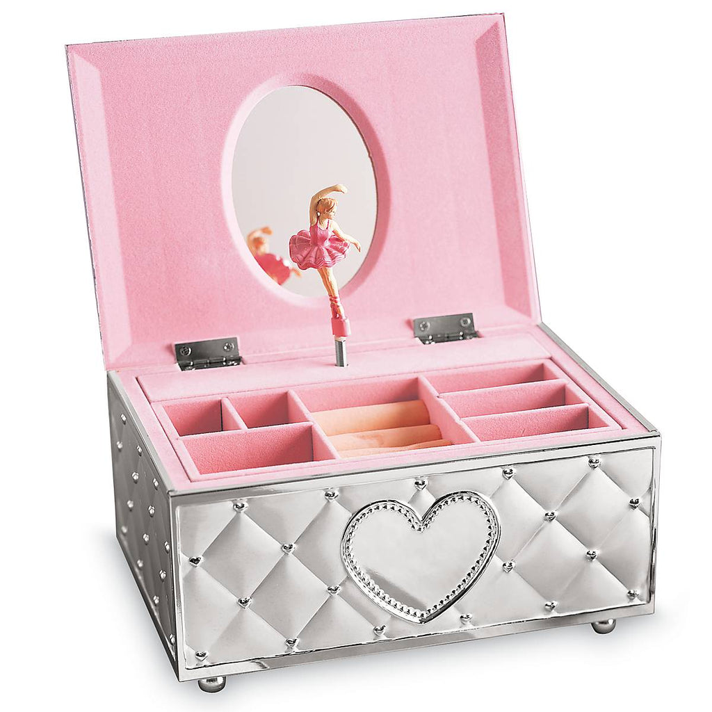 Lenox Childhood Memories Musical Ballerina Jewelry Box, silverplate/stamped steel