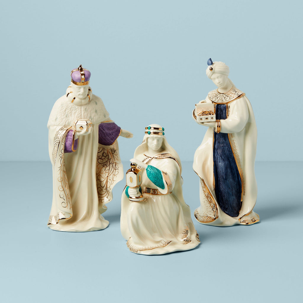 Lenox First Blessing Nativity Three Kings Figurine Set, porcelain