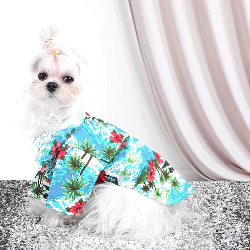 Hawaiian Pet Dog Summer Shirt – Coconut Tree & Pineapple Print