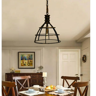 Rustic Iron Pendant Light with Adjustable Chain