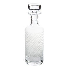 St. Regis Decanter, Diagonal Cut – Hand-Etched Polish Crystal Whiskey Decanter
