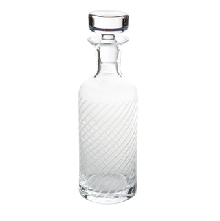 St. Regis Decanter, Diagonal Cut – Hand-Etched Polish Crystal Whiskey Decanter