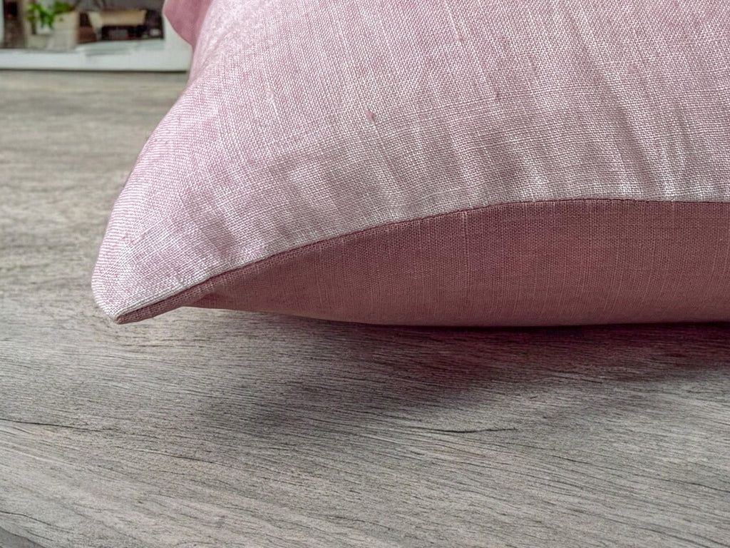 Linen Lumbar Ombre Throw Pillow – Handwoven Home Decor