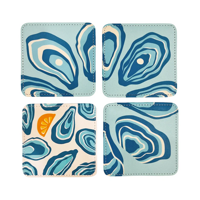 Oyster Twist Coastal Coasters – Set of 4