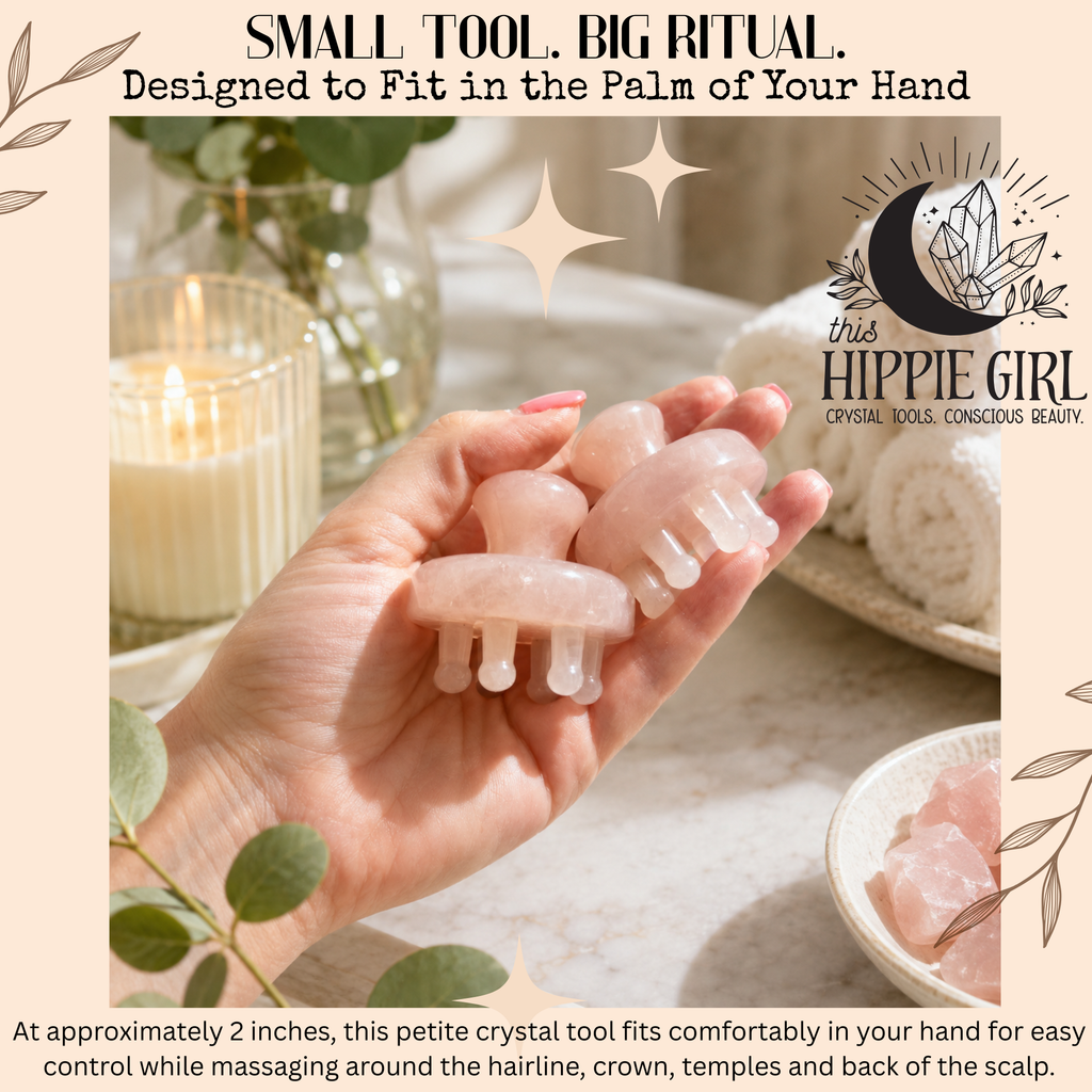 Rose Quartz Scalp Ritual™ – Pressure Point Crystal Scalp Massager