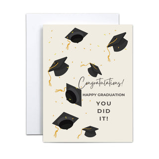 Graduation Caps Congratulations Greeting Card