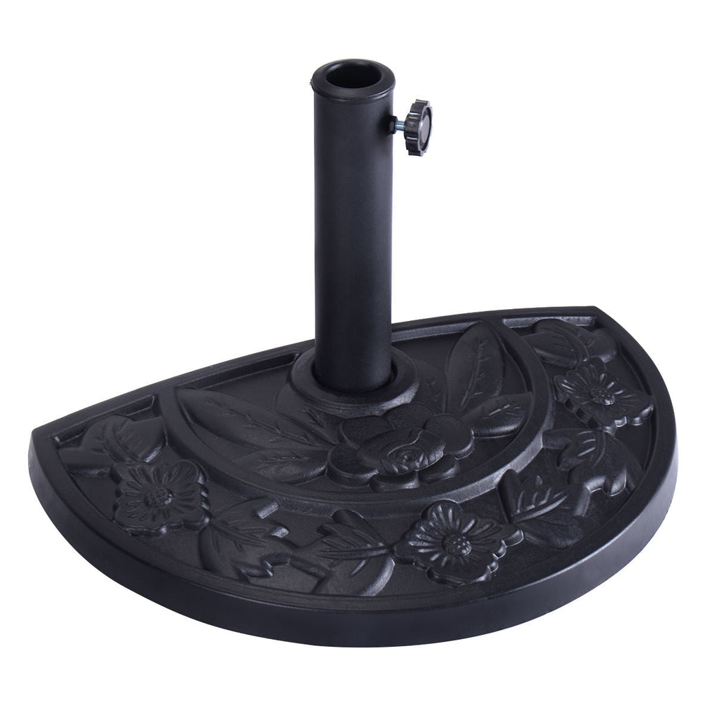 20-Inch Half-Round Resin Patio Umbrella Base – Antique Black