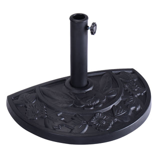 20-Inch Half-Round Resin Patio Umbrella Base – Antique Black