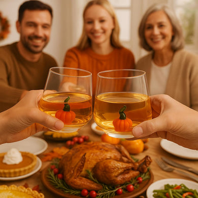 Khen Pumpkin Glass Tumbler Set 12oz – Fall Decorative Drinkware for Bar & Holiday Gifts