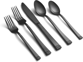 Private Label Riley Gunmetal 20 Piece Flatware Set, 18/10 stainless steel