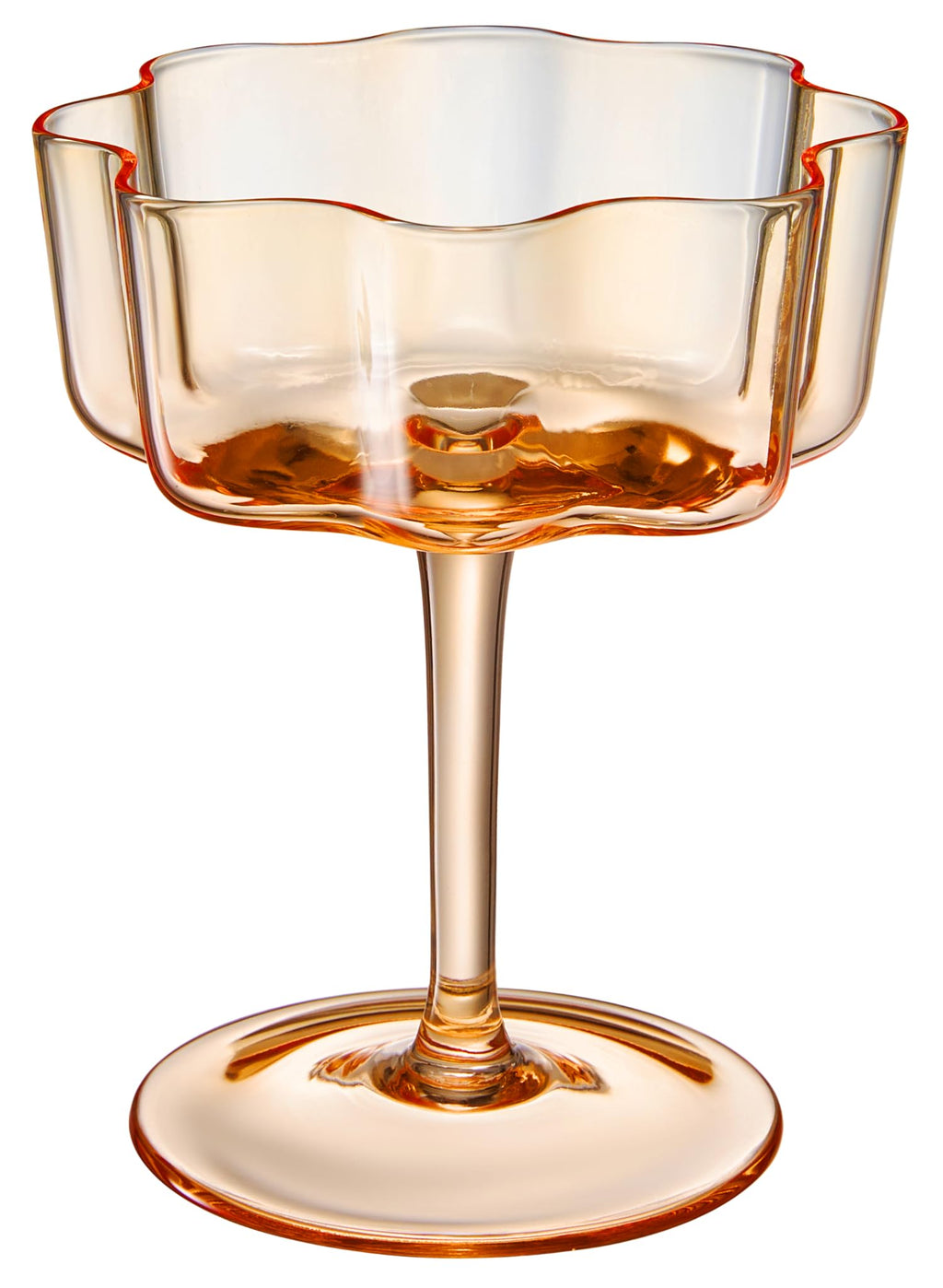 Flower Wave Coupe Cocktail Colored Glasses Set of 5 – Fall Holiday Party Drinkware