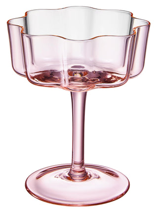 Flower Wave Coupe Cocktail Colored Glasses Set of 5 – Fall Holiday Party Drinkware