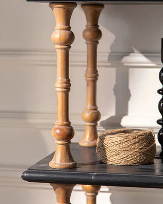Tall Wood Open Display Shelf with Drawer Storage