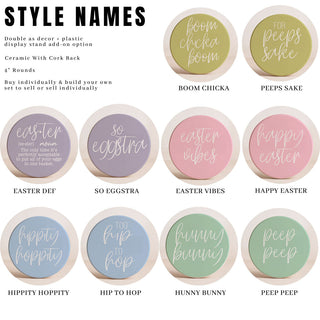 Easter & Spring Ceramic Coasters – Matte Finish Seasonal Collection (4