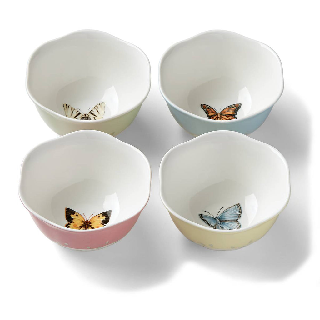 Lenox Butterfly Meadow Colors 4-Piece Dessert Bowl Set, porcelain (view 10)