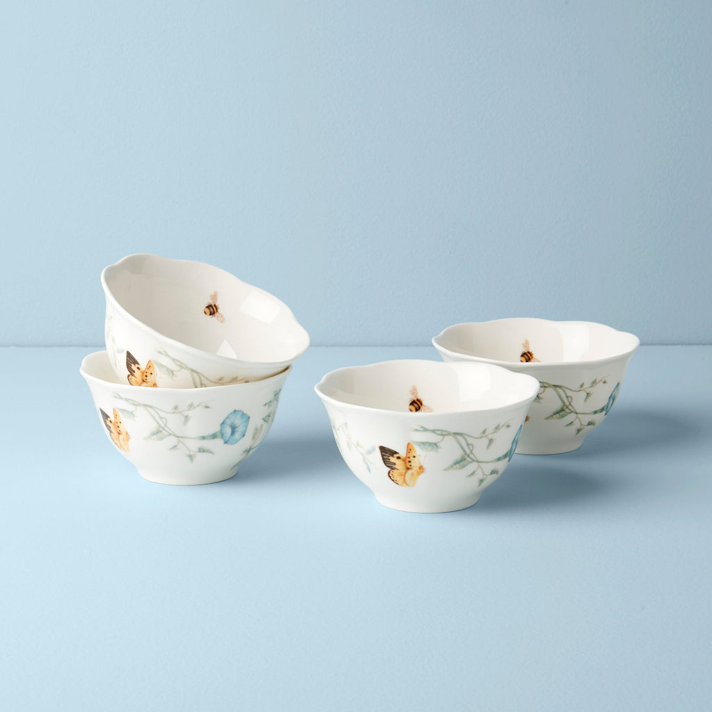 Lenox Butterfly Meadow Rice Bowls, Set of 4, porcelain