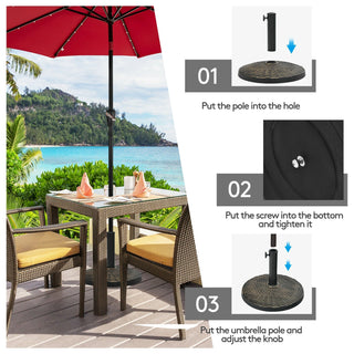27-Lb. Resin Patio Market Umbrella Base with Rattan Design