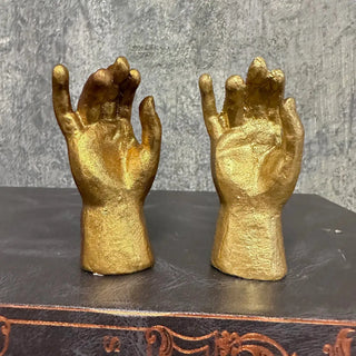 Pewter Gold-Leaf Saint Hand Figurine