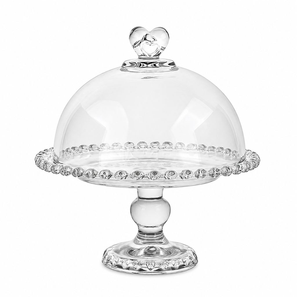 Glass Pedestal Cake Stand with Dome Cover