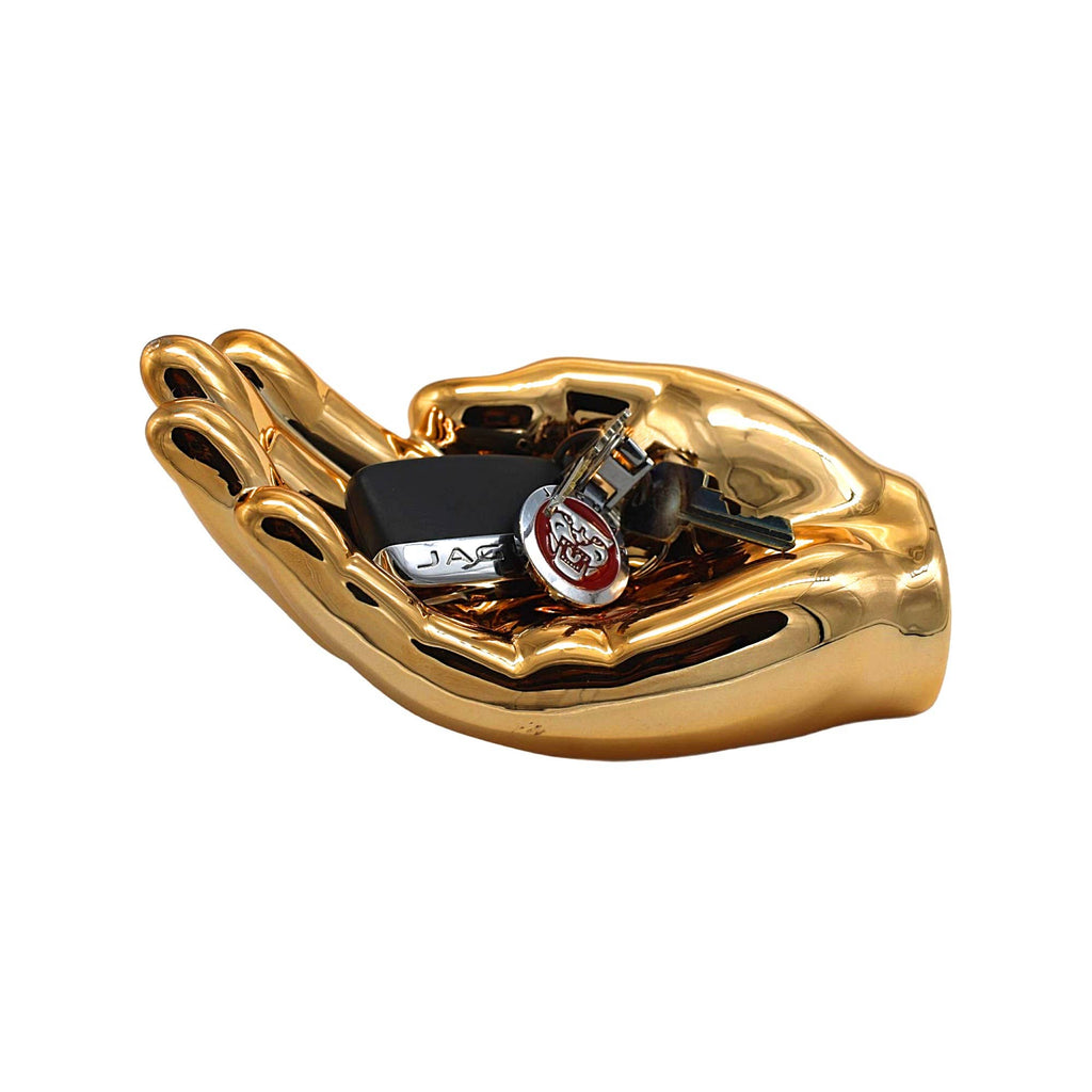 Dark Gold Hand Tray Decoration - 7.5