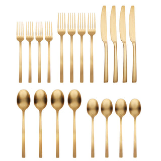 Cambridge Beacon Gold Satin 20-Piece Flatware Set, 18/0 stainless steel (view 2)