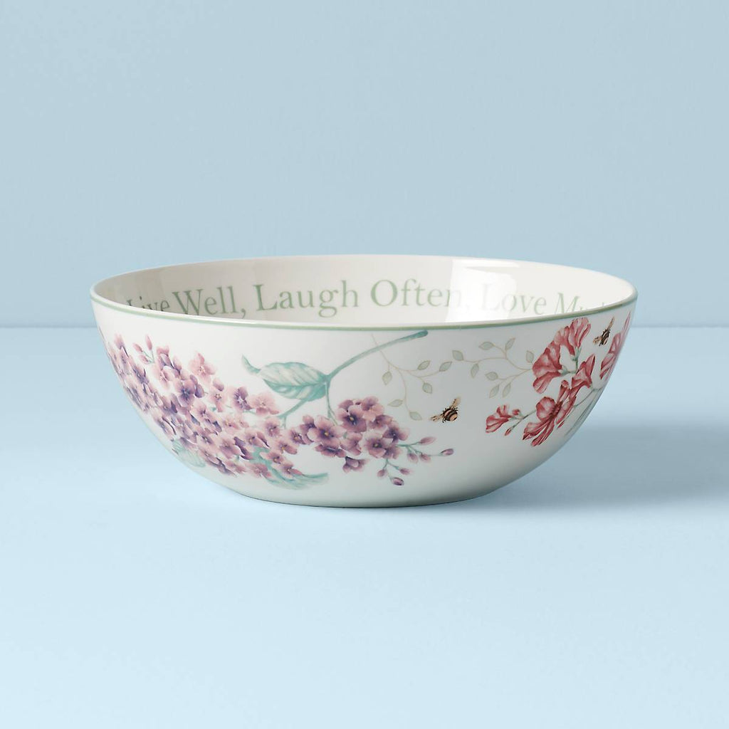 Lenox Butterfly Meadow Large Sentiment Serving Bowl, porcelain