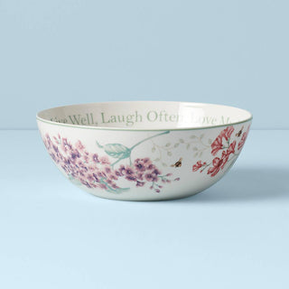 Lenox Butterfly Meadow Large Sentiment Serving Bowl, porcelain