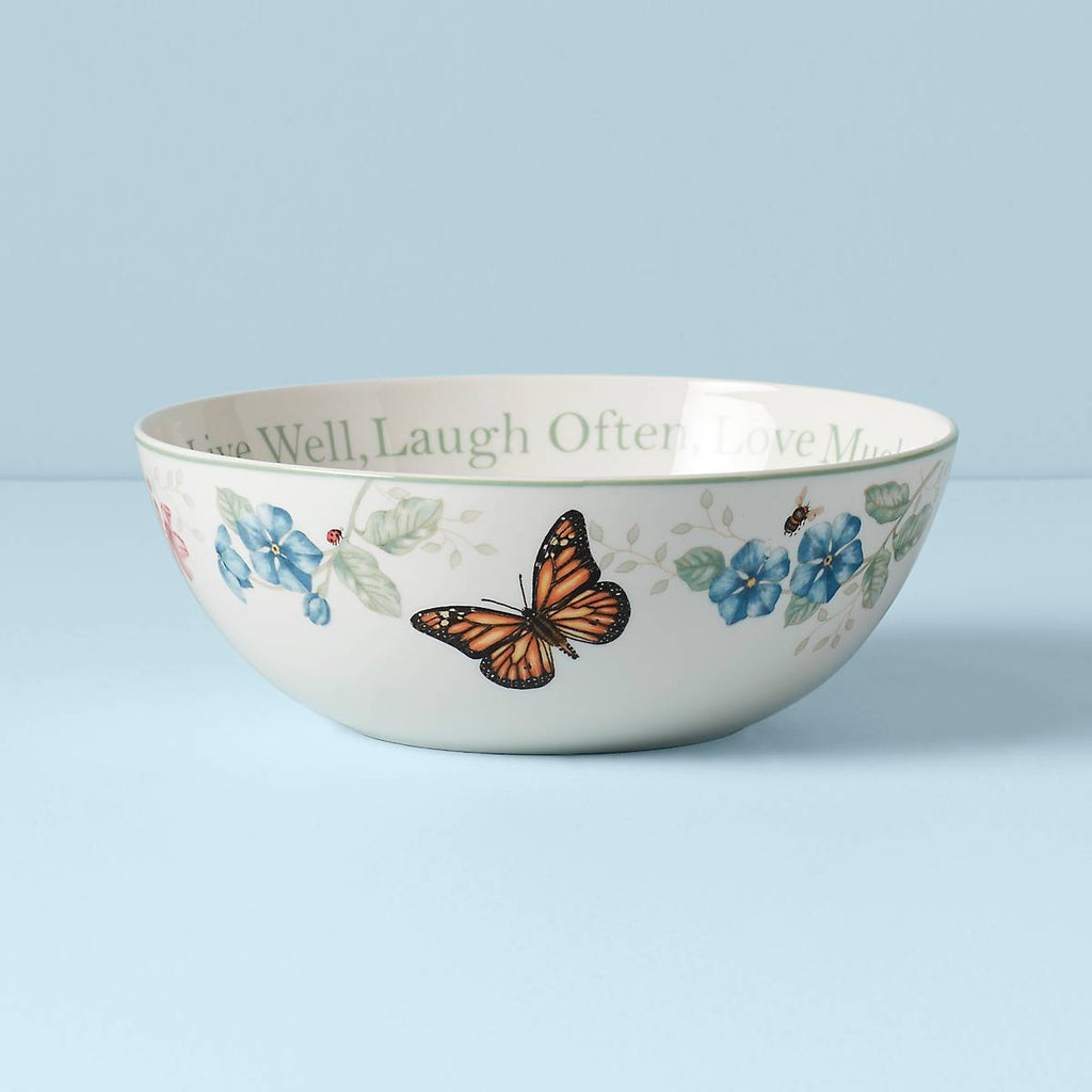 Lenox Butterfly Meadow Large Sentiment Serving Bowl, porcelain (view 2)