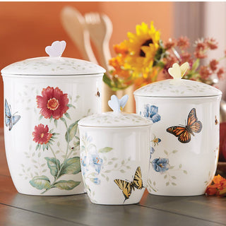 Lenox Butterfly Meadow 3-Piece Canister Set, porcelain (view 2)