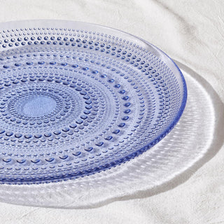 Blue Glass Hobnail Dinner Plates Set of 4 – Vintage Decorative Charger Plates for Home Dining
