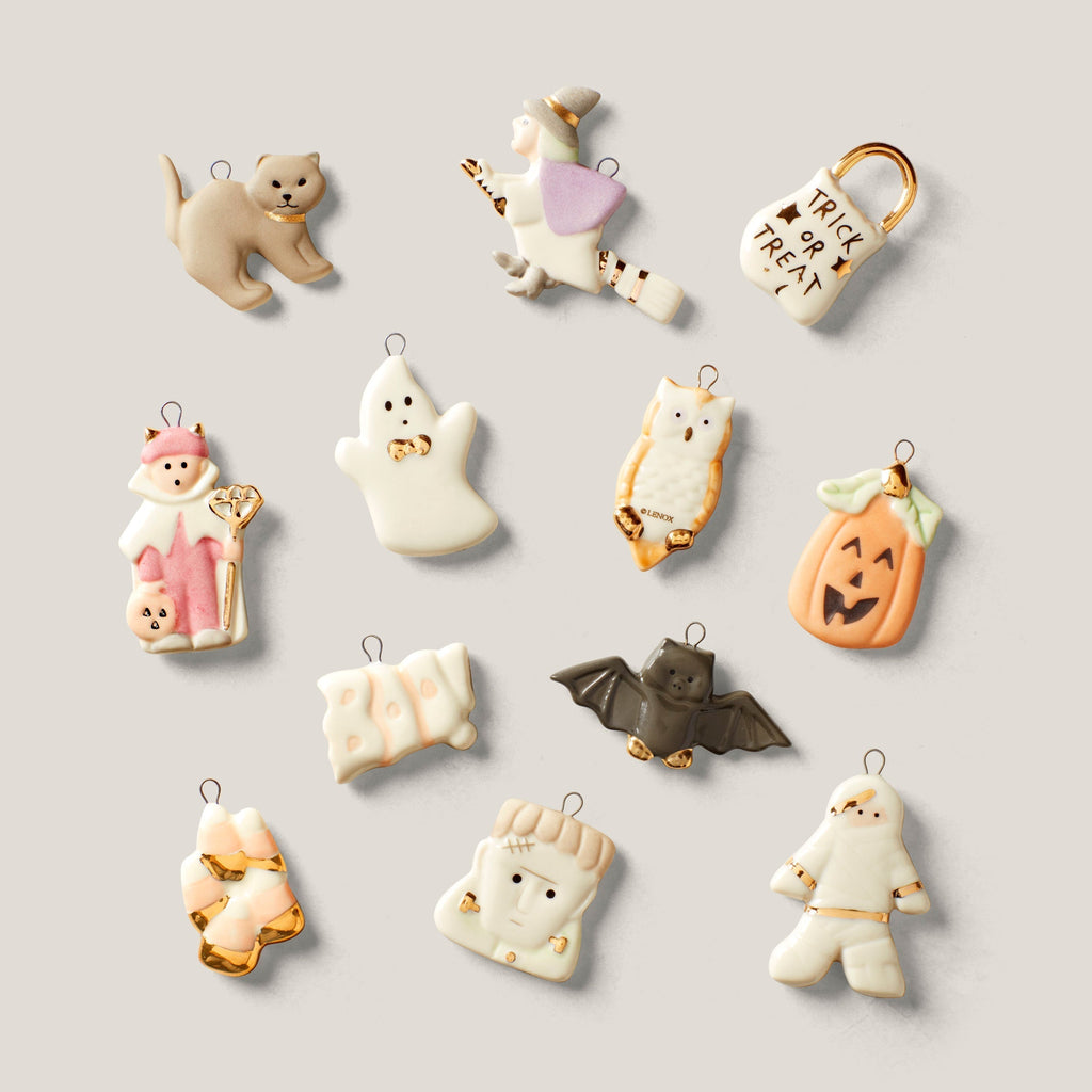 Lenox Trick or Treat 12-Piece Mini Ornament Set, porcelain