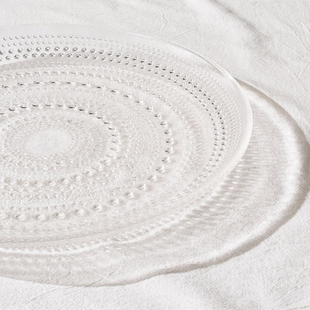 Clear Glass Hobnail Dinner Plates Set of 4 – Classic Textured Charger Plates for Dining Decor
