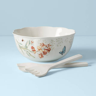 Lenox Butterfly Meadow Salad Bowl & Servers, porcelain (view 2)