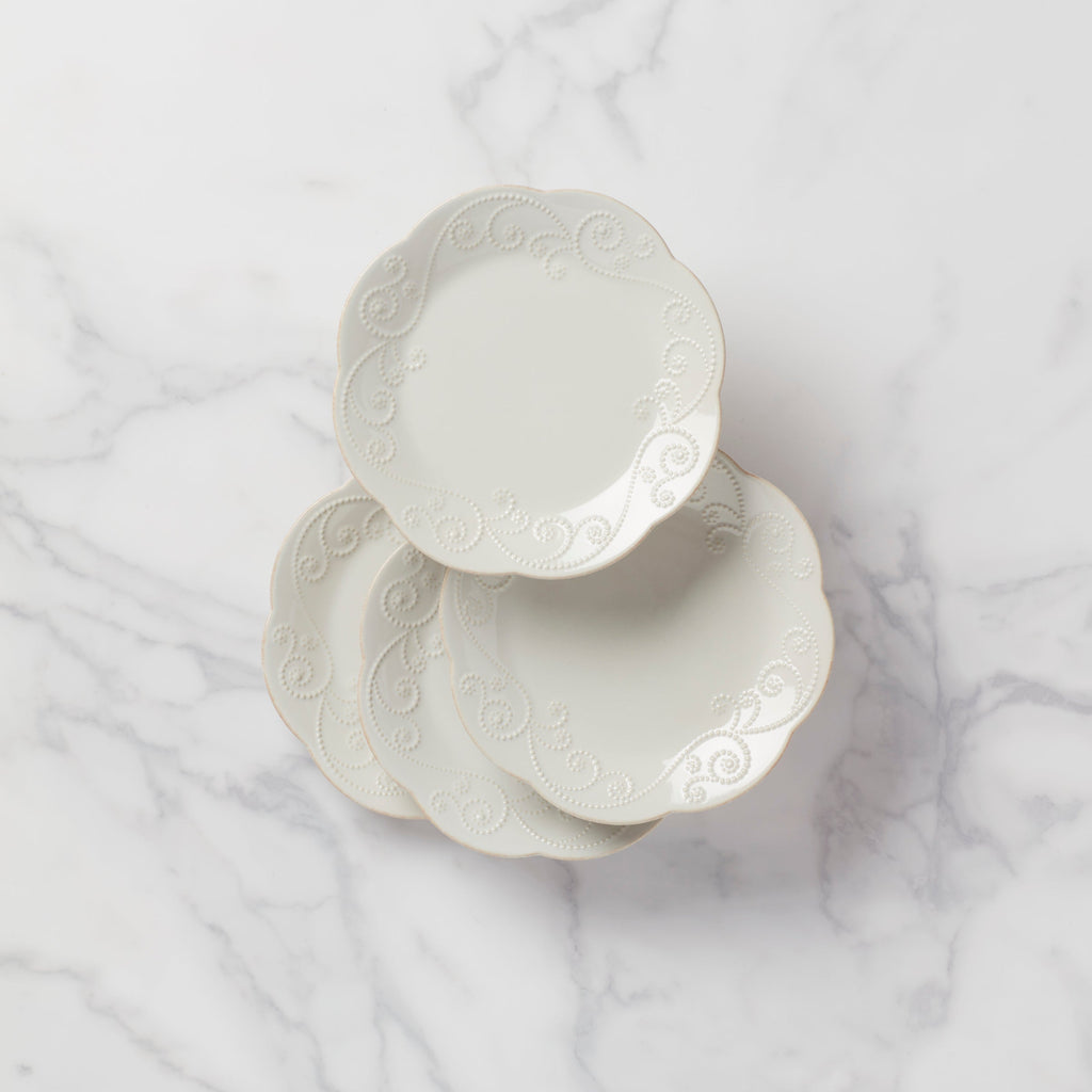 Lenox French Perle White 4-Piece Dessert Set, stoneware
