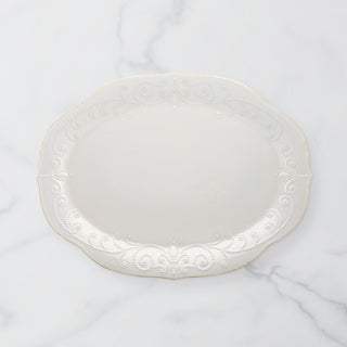 Lenox French Perle White Oval Serving Platter, stoneware