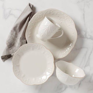 Lenox French Perle White 4-Piece Place Setting, stoneware