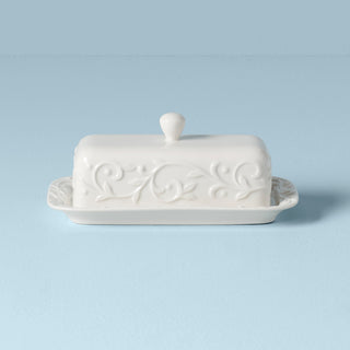 Lenox Opal Innocence Carved Butter Dish, porcelain